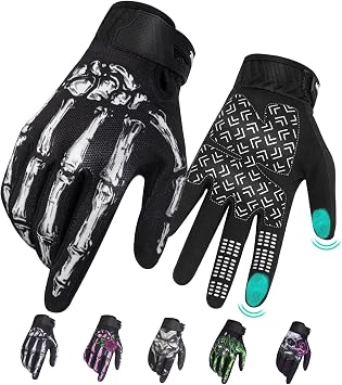 RIGWARL Motorcycle Gloves for Men Women Touchscreen, Lightweight Dirt Bike Glove Non-Slip, Skeleton Motorcycle Riding Glove