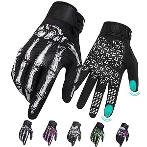 RIGWARL Motorcycle Gloves for Men Women Touchscreen Lightweight Dirt Bike Glove Non-Slip Skeleton Motorcycle Riding Glove