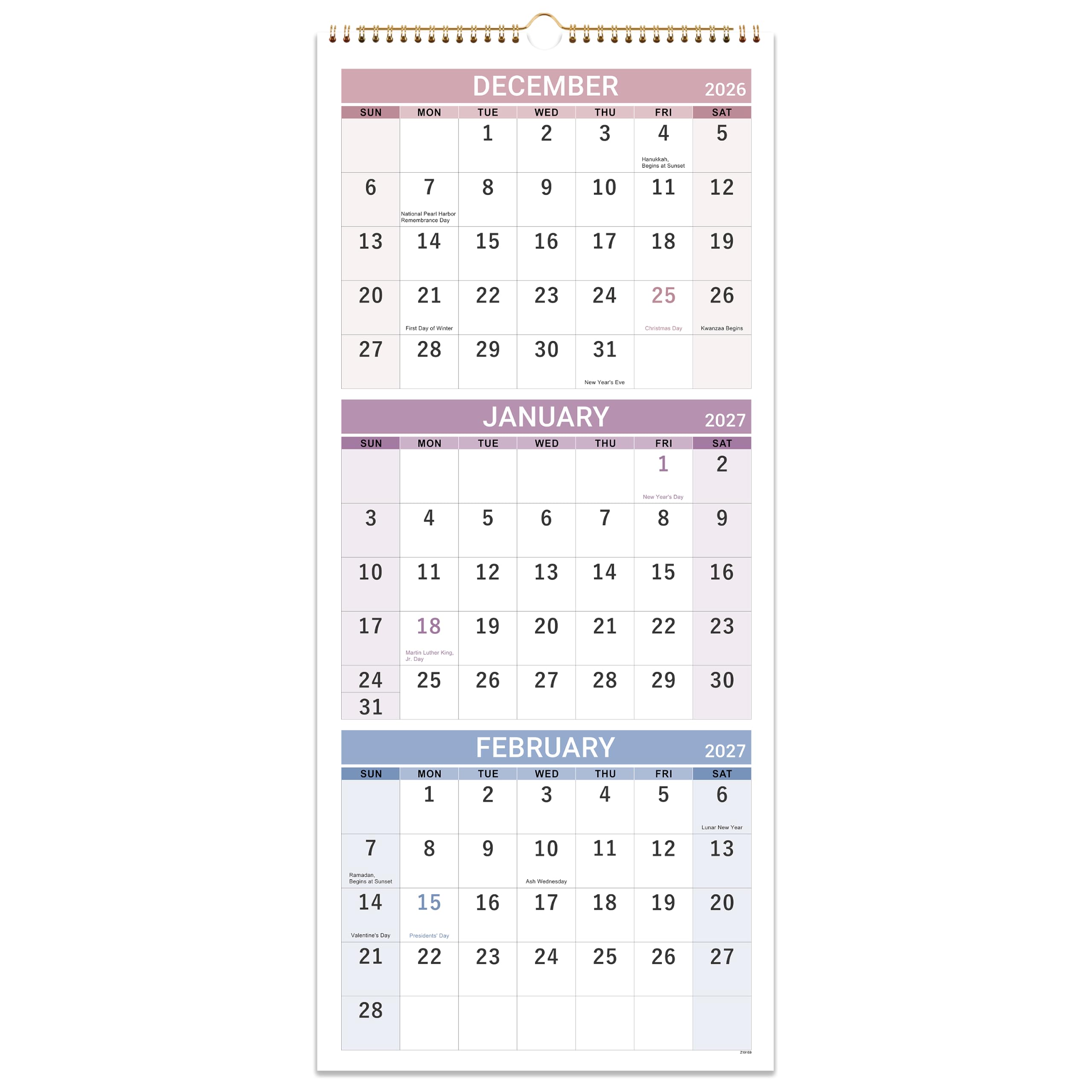 MaaIbok 2027 Wall Calendar