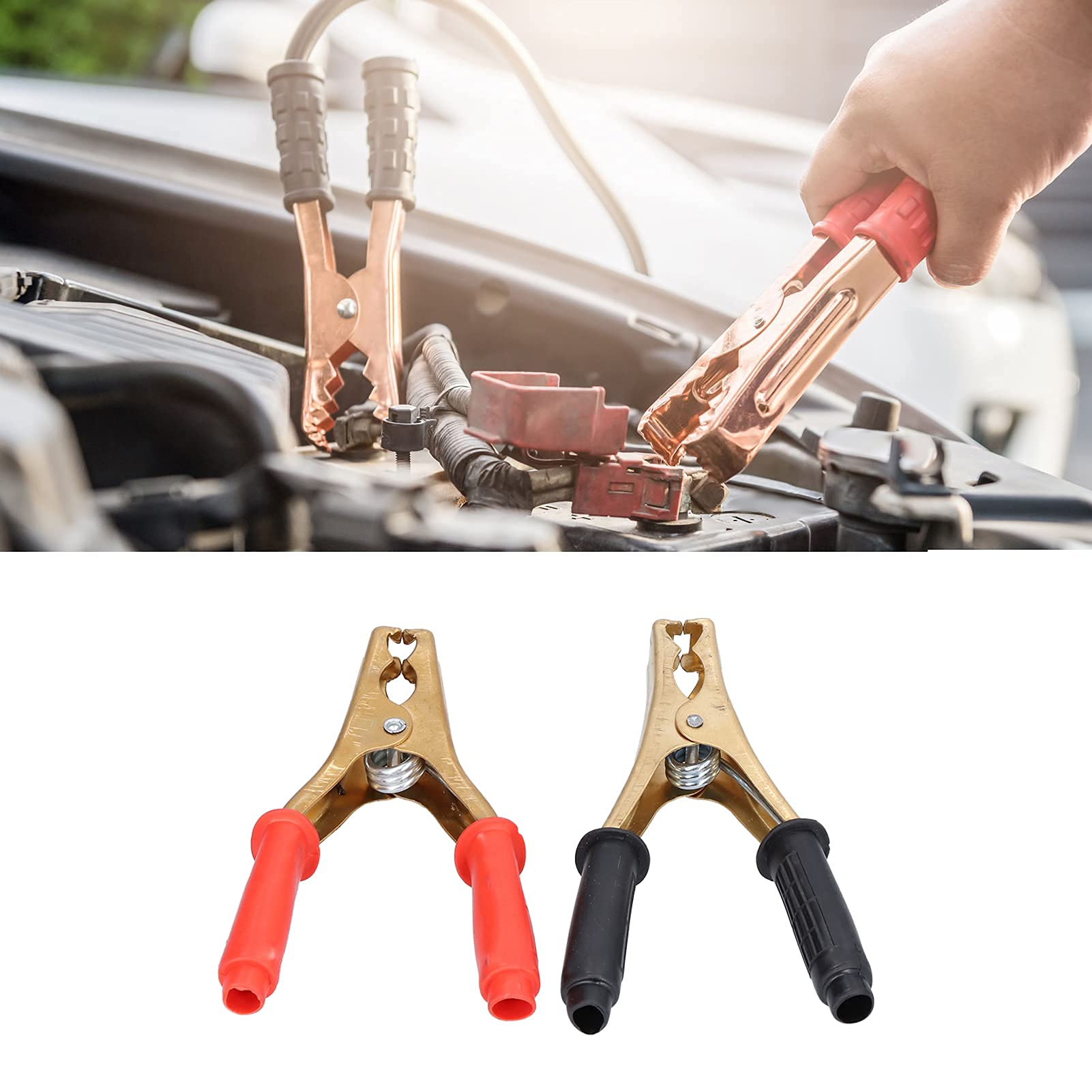 Morsetti per batteria 200 A, morsetti isolati, rosso e nero, con rivestimento isolante per auto, camion, auto, barca, cavo di ricarica (6)