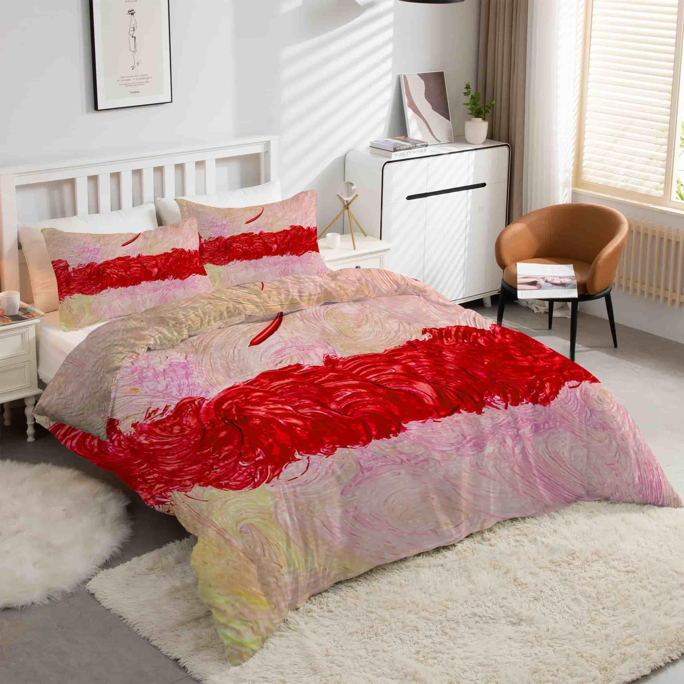 Parure housse de couette 240 x 260 microfibre premium motif effet tableau
