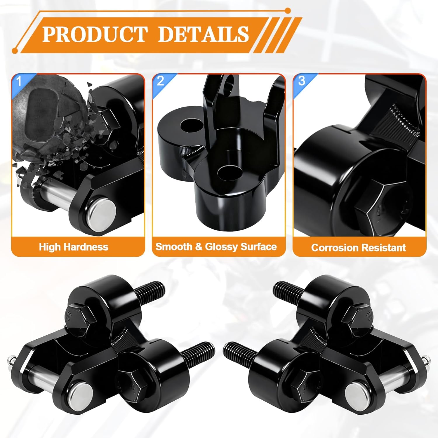 CNC Foot Pegs 2'' Control Lowering Mounts Bracket Kit for Suzuki DR650 DR650SE 1996-2025 Models