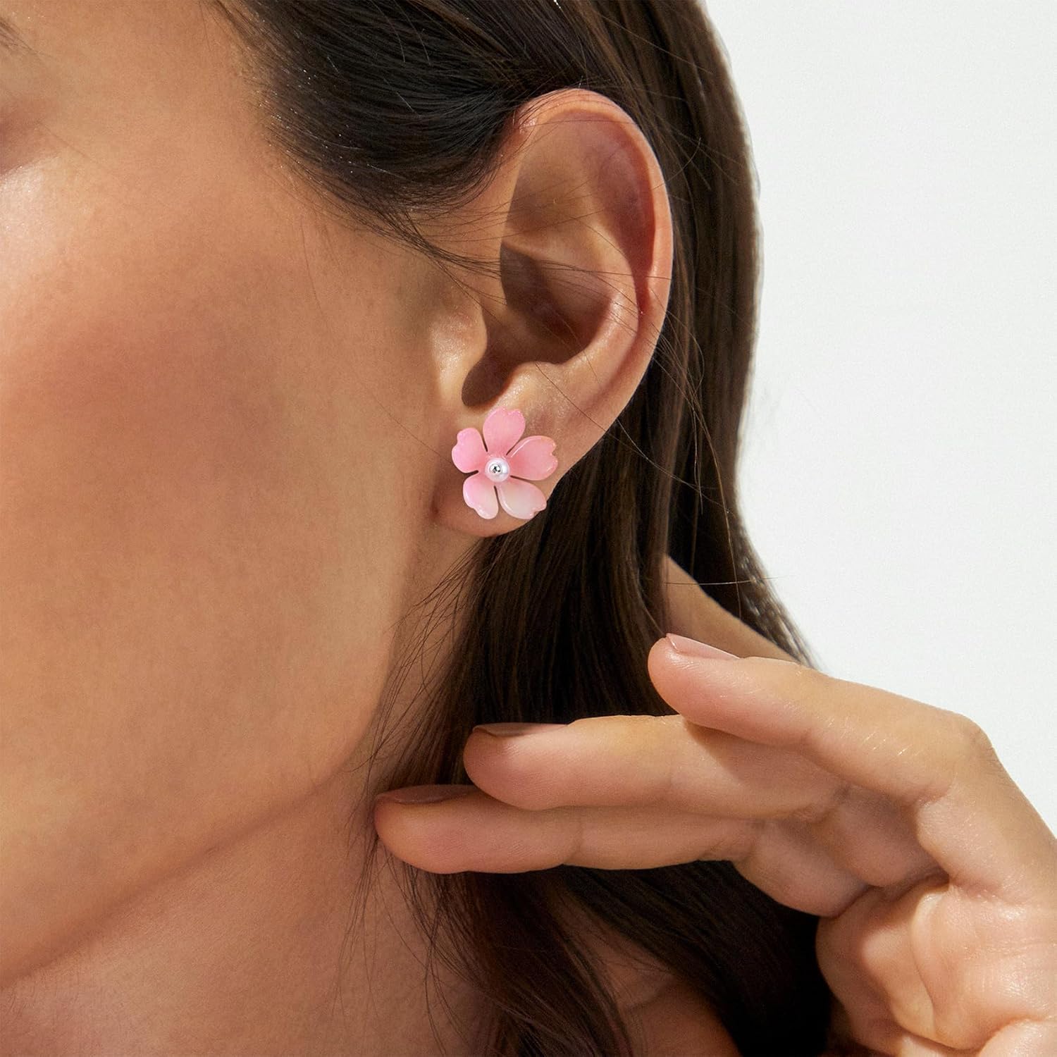 100 Pcs Gradient Cherry Flower Beads, Flower Beads for Jewelry Making, 5-Petal Acrylic Flowers Charms, Bead for Jewelry Making, Bracelets, Crafts (Pink) - Image 4