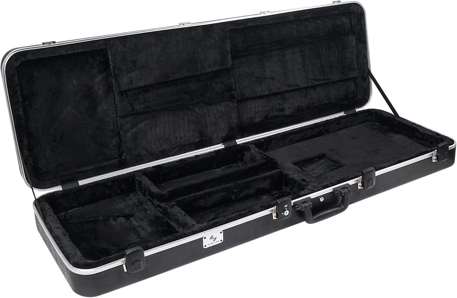 Sound Town Lightweight ABS Road Case for Electric Guitar with TSA Approved Locking Latch and EPS Foam Plush Interior (STEC-500)