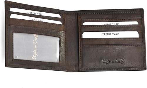 Vista 13 de Style N Craft Slim Bi-fold Hipster Leather Wallet, Full-Grain Leather Wallet