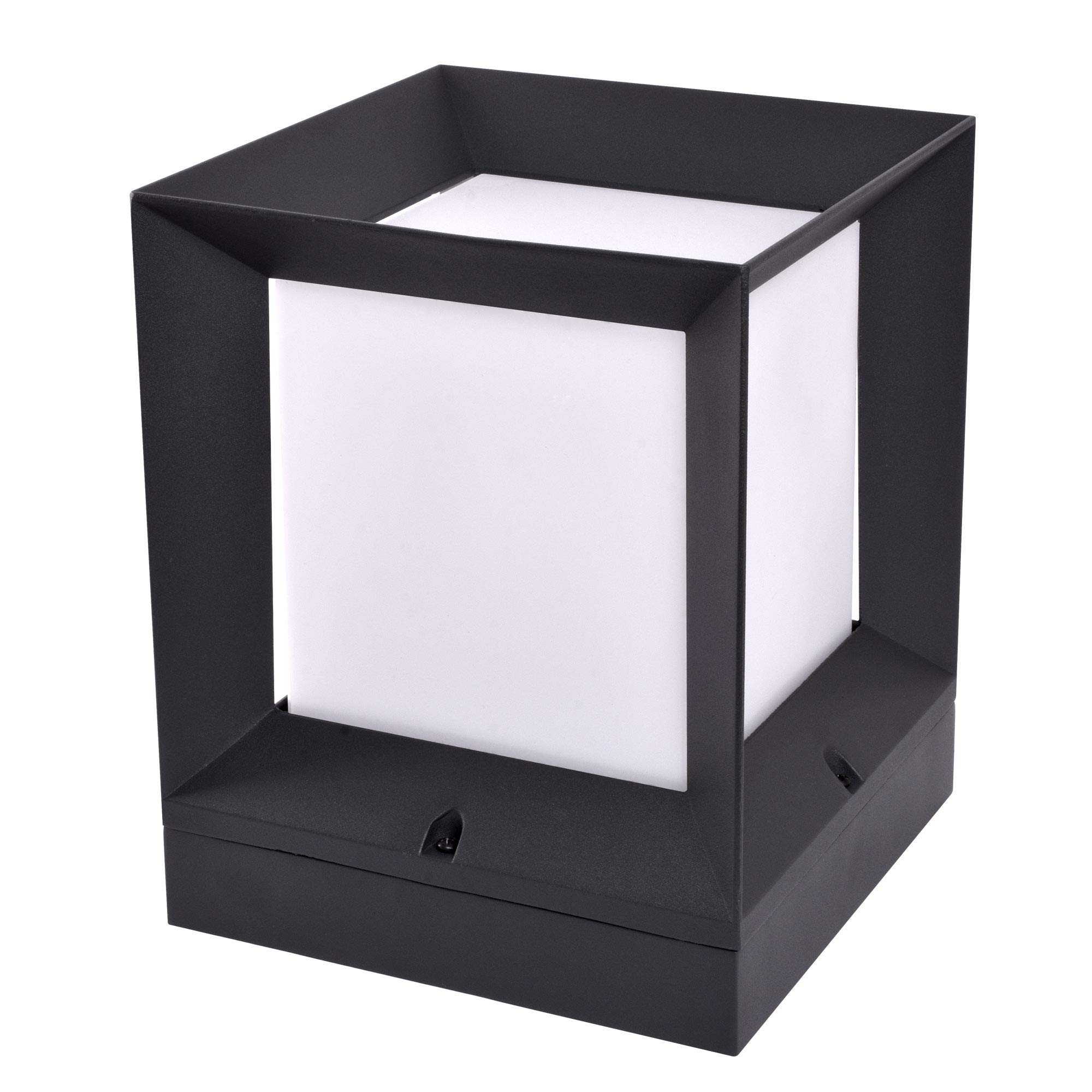 max K O M F O R T Kubische Aussenlampe E27 Sockelleuchte Pfostenleuchte Pfeilerleuchte Aussenleuchte Standleuchte Wegeleuchte Gartenlampe würfelförmig PAX 1425B Anthrazit (220x270x220mm)