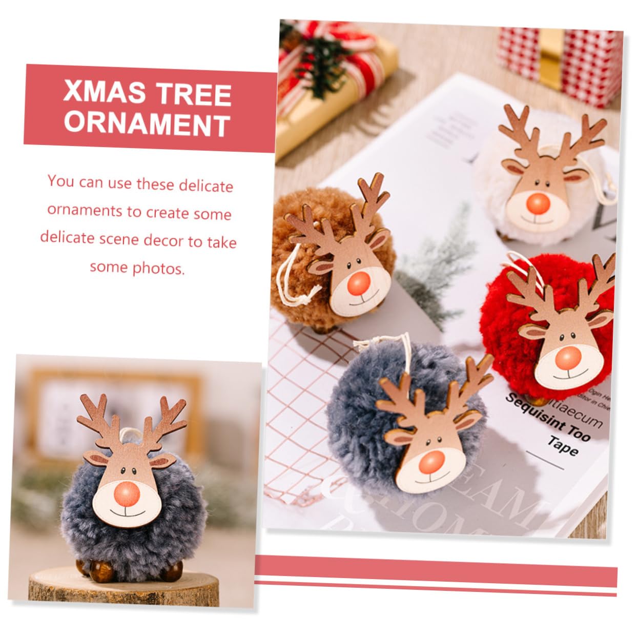 PRETYZOOM 20 Piezas Colgante de árbol de Navidad Decoraciones navideñas Colgantes navideños Adorno de Alces de Navidad Colgantes de Navidad Adorno Colgante Decoraciones de Navidad Madera
