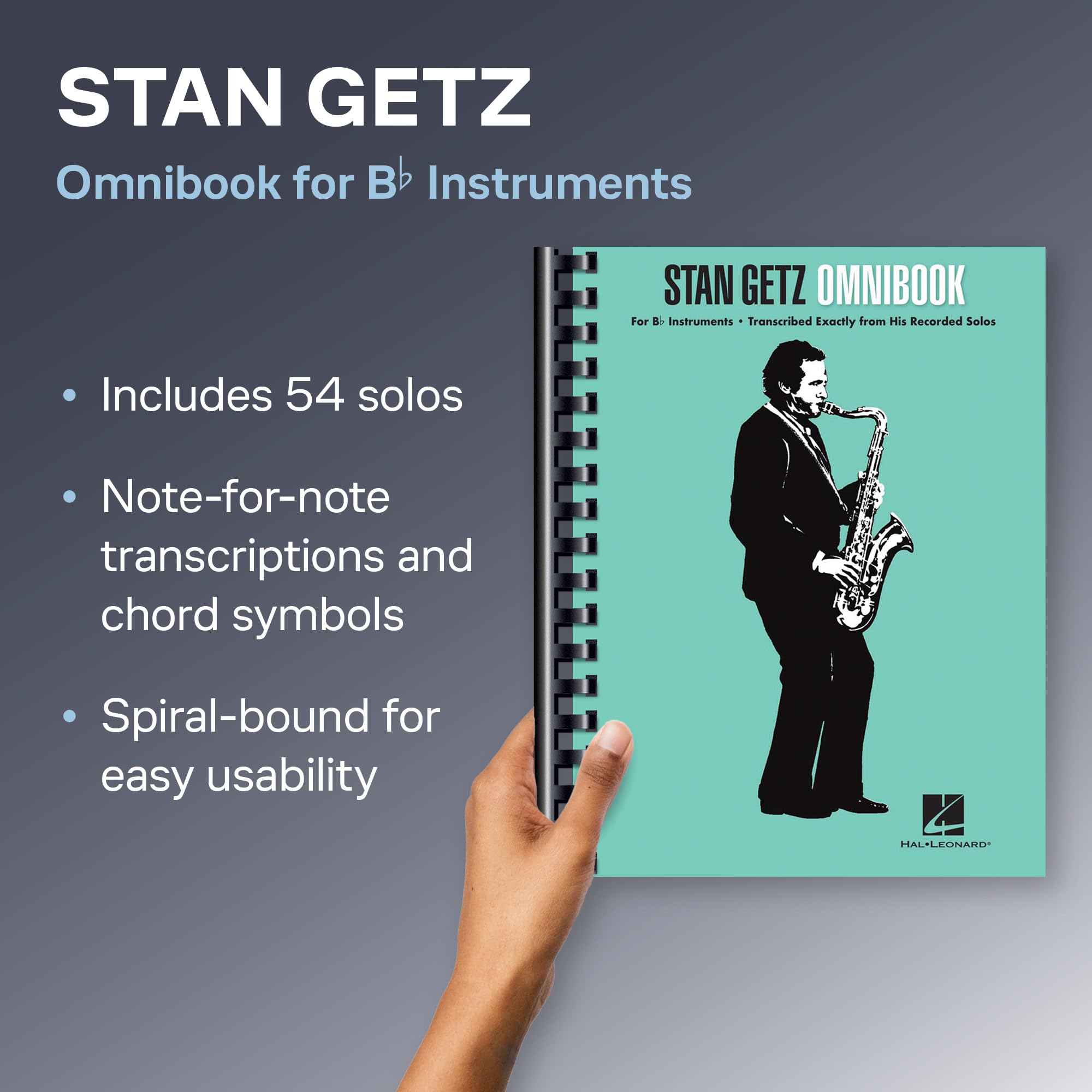Stan Getz Omnibook for B-flat Instruments | Recueil de Chansons et Transcriptions Jazz de 54 Solos Saxophone Ténor | Partitions Jazz Improvisation | Livre Musique Saxophonistes Musiciens Jazz