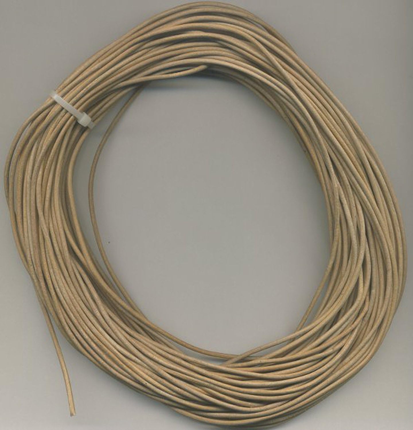 1.8 mm Round Natural Untreated Leather Cord – 50 Meter Hank (55 Yards)