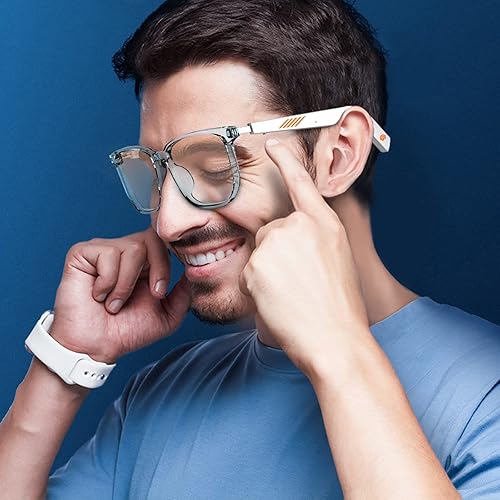 Miniatura 5 de WGP Lentes de audio inteligentes anti-luz azul altavoz abierto con conectividad Bluetooth para juegos, reuniones de viajes, conducción Blanco,Color