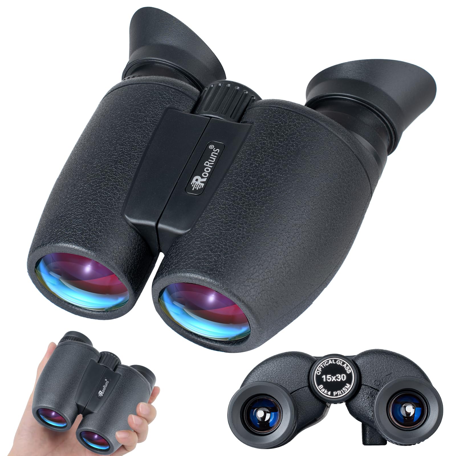15x30 Compact Binoculars for Adults High Power with Phone Adapter and Tripod, Waterproof HD Binoculars Telescope with Low Light Night Vision for