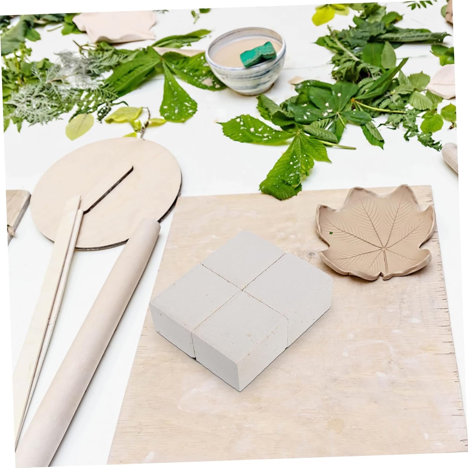 NUOBESTY 4pcs Mullite Ceramic Pillars for Pottery Kilns Firing Tools Stable Support Brackets for Efficient Porcelain Firing for Clay and Ceramic Crafts