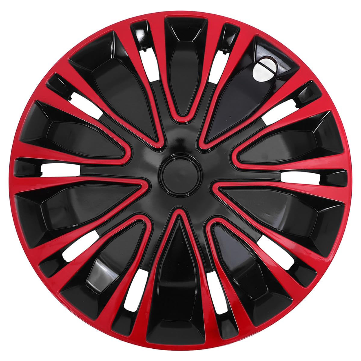 GANAZONO 15 Inch Automotive Wheel Hub Caps Red Black Universal Decorative Wheel Rim Covers Car Hub Covers for Vehicle Repair and Upgrade
