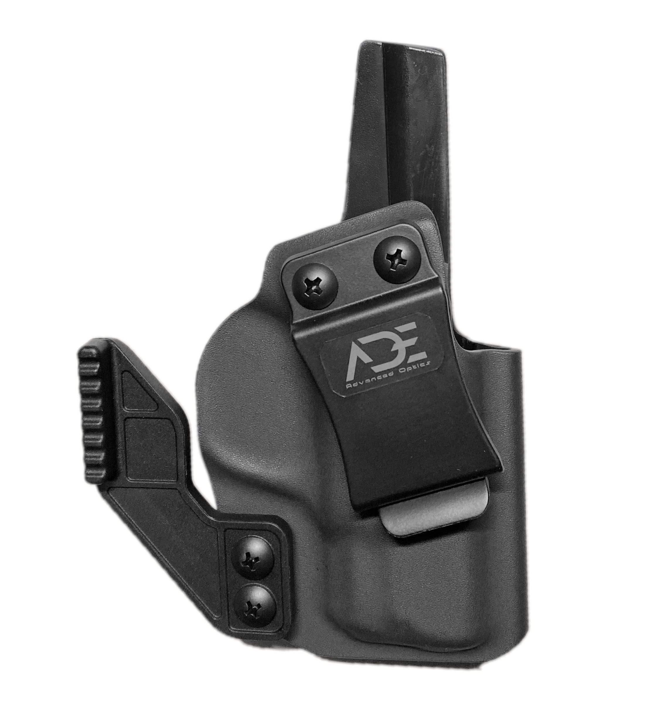 ADE Right Hand IWB Kydex Red Dot Optics Ready Holster with Claw for Smith and Wesson MP Shield 9mm Pistol - Compatible with Shield RMS/RMSC.RMSW/SMS, Sig Saure Romeo Zero, Jp Red Dots Installed.