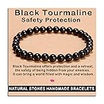 AD Beads Handmade Gemstone Stretch Elastic Bracelet Crystal Healing Reiki Nature\'s Beauty and Spiritual Essence Unisex (6mm, Black Tourmaline (Best protection))