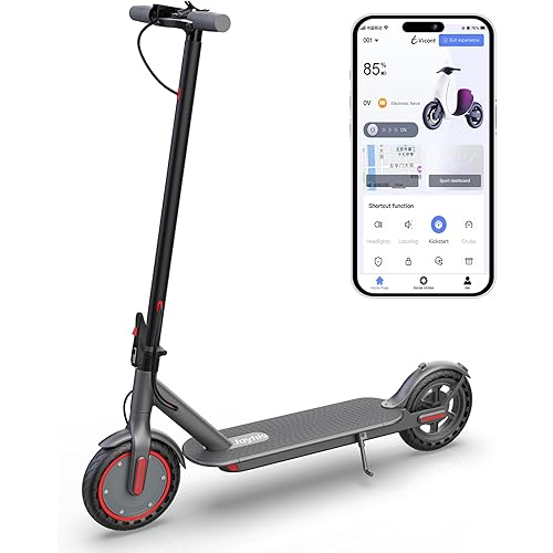 Electric Scooter Adults, Powerful 350W E-Scooter, Max 19 Mph & 15-19 Miles Range Scooters, Folding Scooters with 8.5" Solid Tires, Commuting Scooter Kick Scooter with APP Control (Seats Optional)