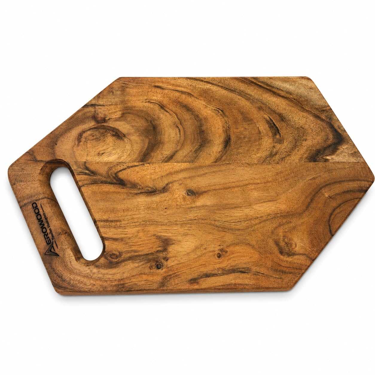 Premium Solid Acacia Wood Cutting Board | 15 x 8 x 0.6 Inch (15 mm Thick) | Reversible Wooden Chopping & Serving Board with Integrated Handle | Food-Safe Natural Oil Finish-image-9