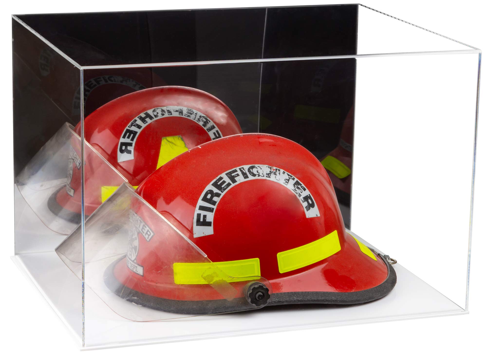 Better Display Cases Versatile Acrylic Display Case - Large Rectangle Box with Mirror and White Base 18