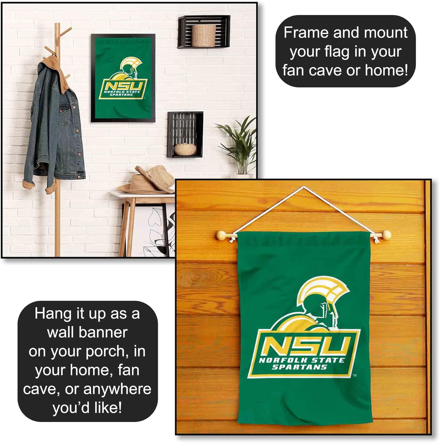 College Flags & Banners Co. Norfolk State Spartans Logo Garden Banner Flag - Image 5