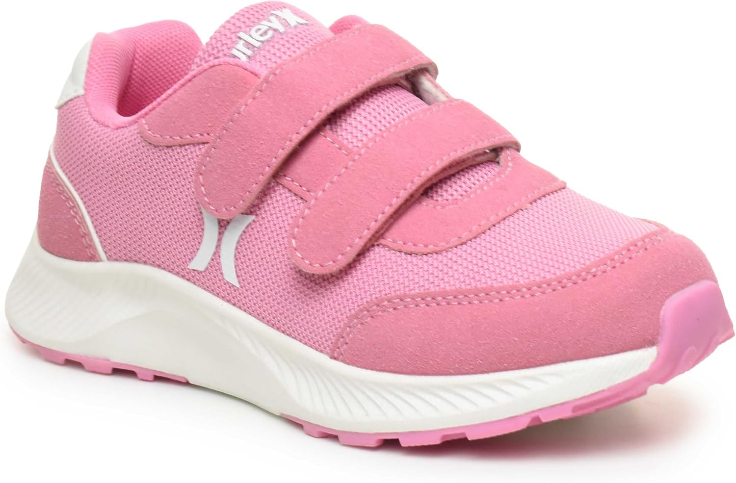 Hurley Kids’ Leo Sneakers – Boys & Girls Lightweight Hook-and-Loop Running Shoes with Breathable Mesh, Cushioned Insole & Durable Traction Sole – Easy On/Off Athletic Shoe for School & Play