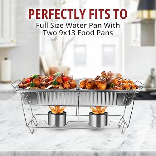 Miniatura 5 de Paquete de 6 soportes de alambre para bufé, marco cromado para eventos, fiestas, bodas y fiestas de cumpleaños, soporte de roce de tamaño completo