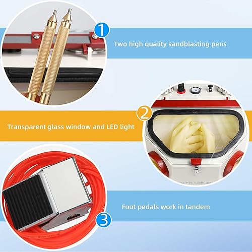 Miniatura 4 de Equipo de laboratorio dental - máquina de tratamiento de superficies con 2 plumas