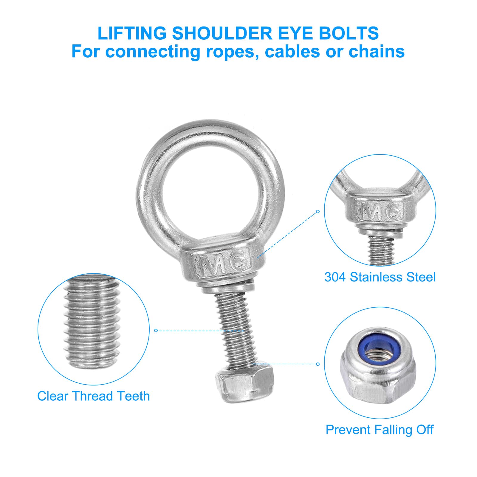 PATIKIL Lifting Shoulder Eye Bolts - Image 4