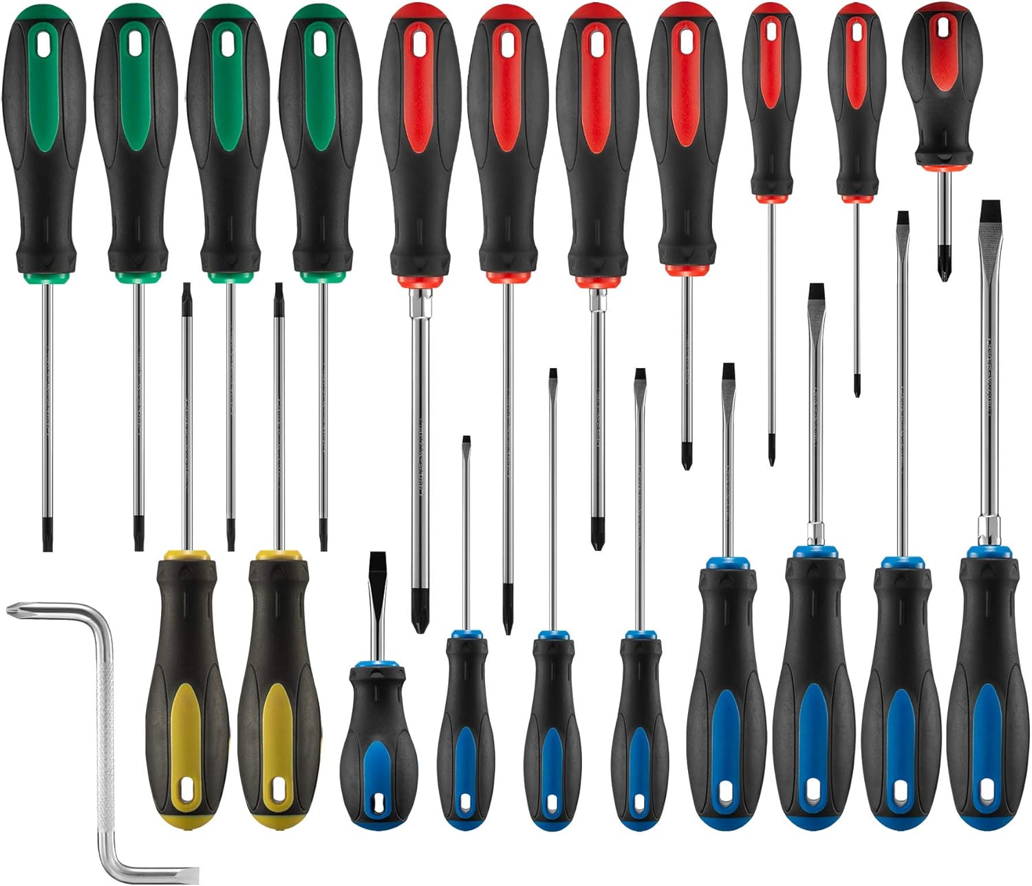 AMM Magnetic Screwdriver Set 22 PCS, Contains slotted, star, square, Philips and double-end heads, Necessary tools for home decoration ，The best tool gift for men and children : Tools & Home Improvement