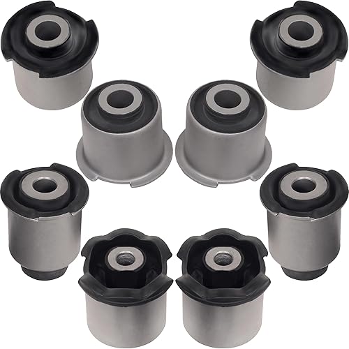 Kit de suspensión delantera 8 piezas: - Kit de bujes para brazo de control delantero superior e inferior izquierdo + derecho - Para LR3 2004-2009