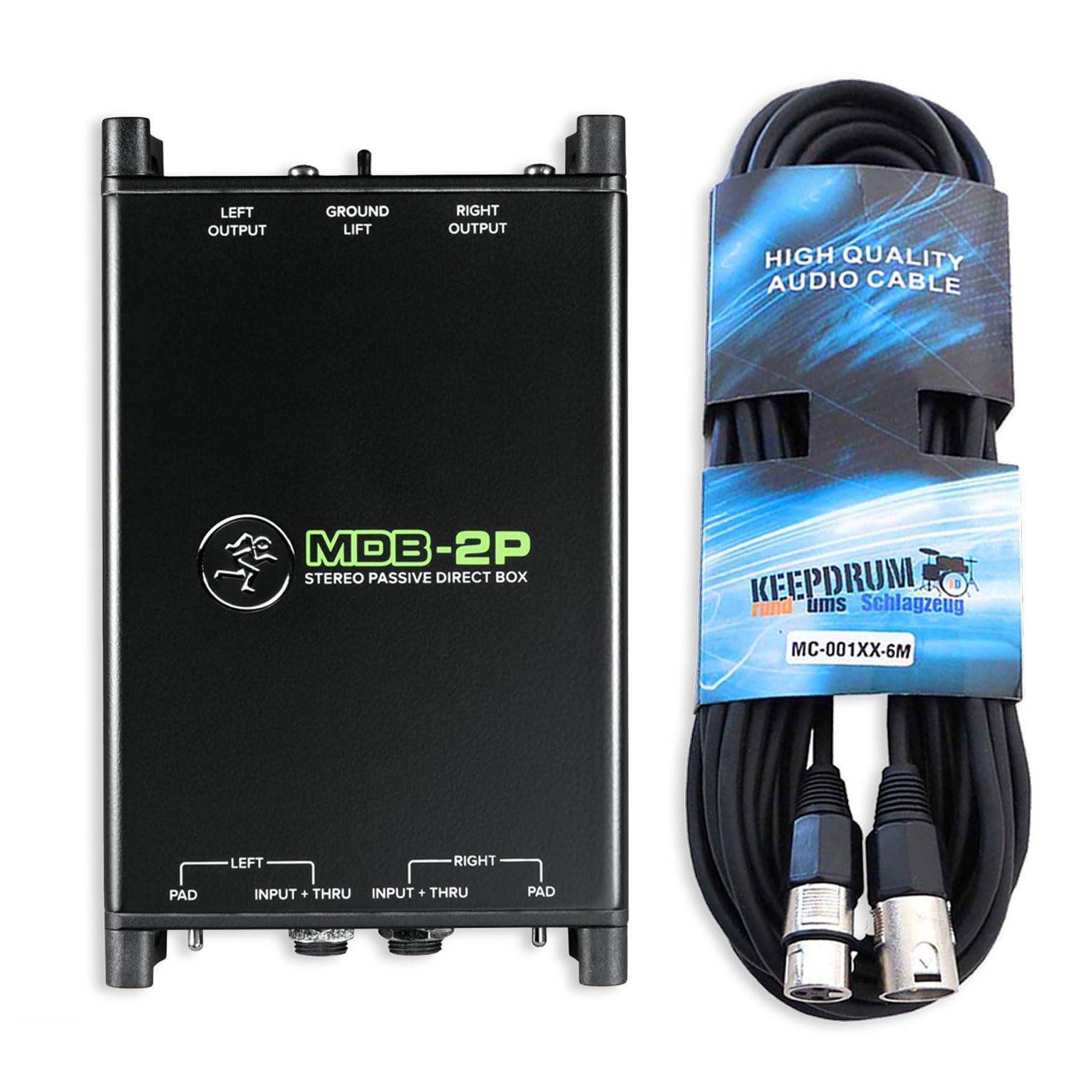 Mackie MDB-2P DI-Box passive Stereo Direct Box con cavo keepdrum