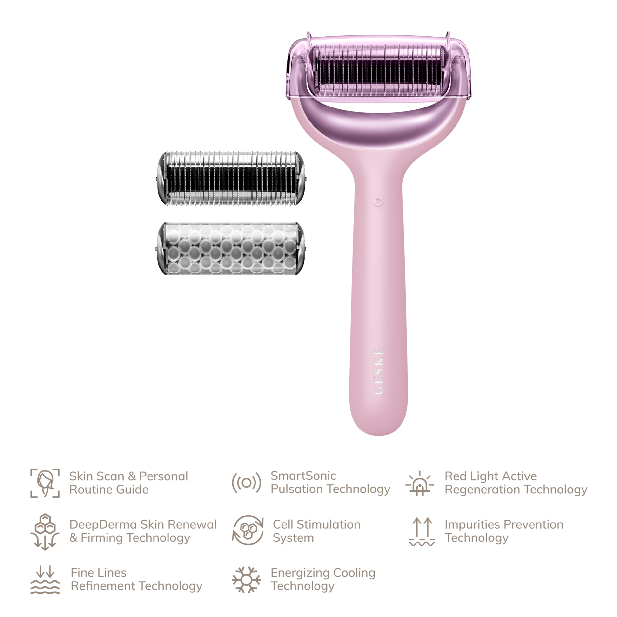 GESKE SmartAppGuided™ MicroNeedle Face & Body Roller, Pink - Image 4