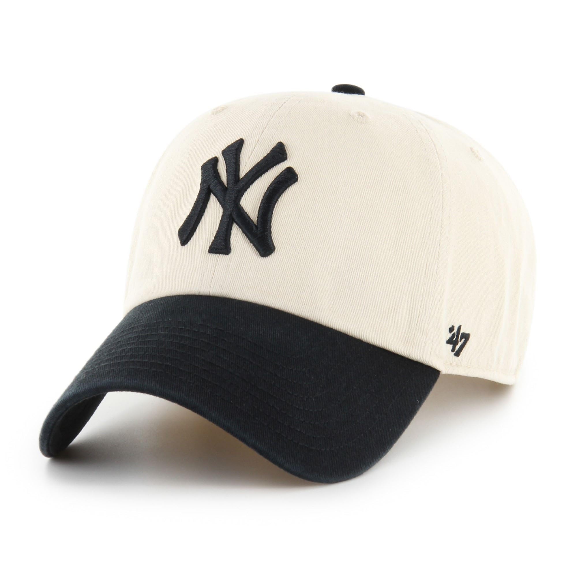 47 New York Yankees MLB Two Tone Clean Up Cap Beige Black