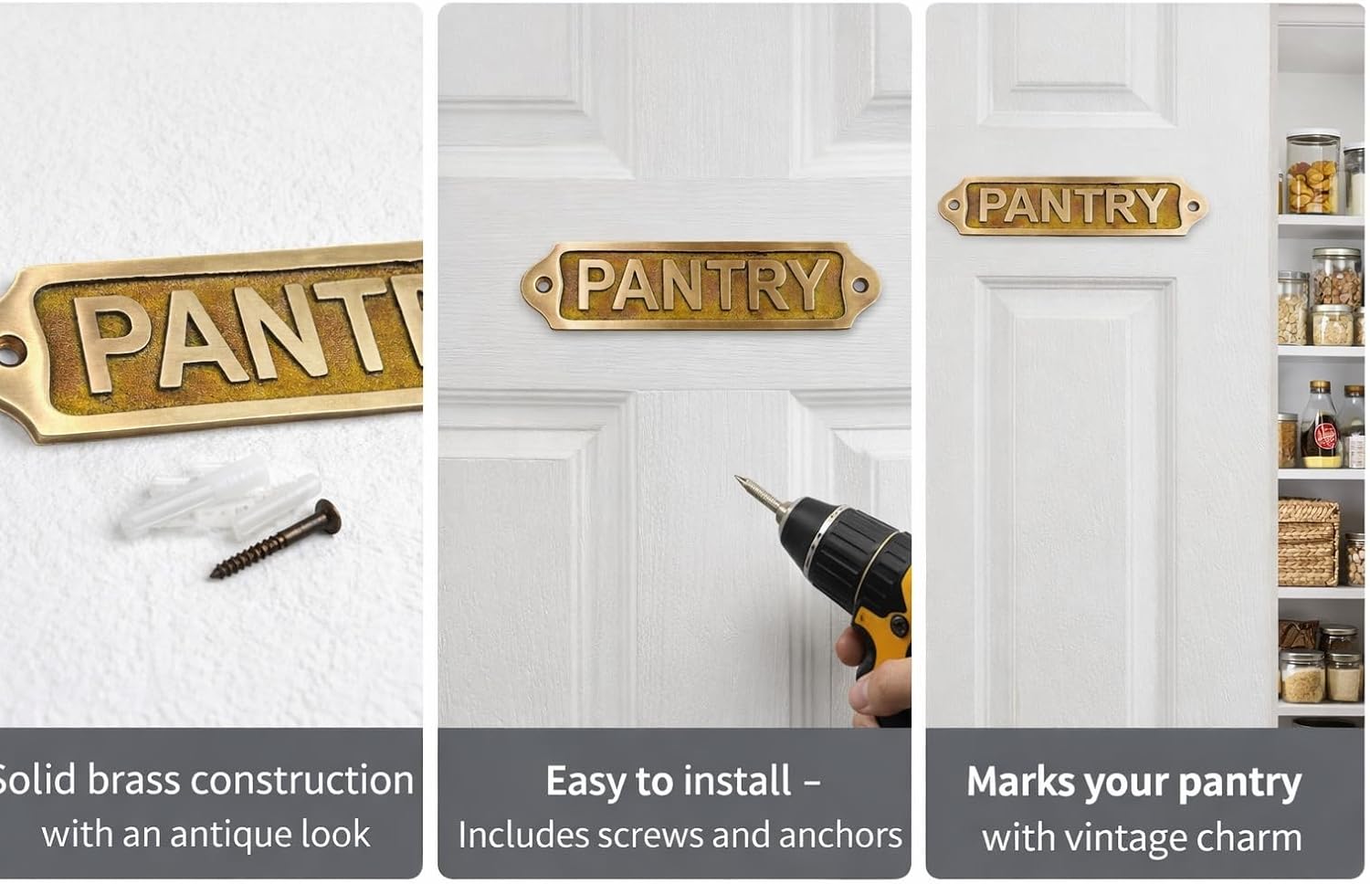 Plaque Custom Metal Name Plate for Outdoor Indoor Home Wall Plaque Door Office Main Gate Patio Lawn Road Symmetry Sign Plaques Vintage Antique Style Bronze Colour Finish Made of Cast Brass (15x6 cm)