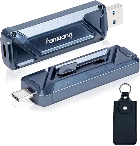 Miniatura 9 de fanxiang Unidad USB SSD externa de 1 TB, 2050 MB/s USB-C y USB-A SSD portátil de 1 TB, grabación y almacenamiento HDR 4K ProRes, aleación de zinc,