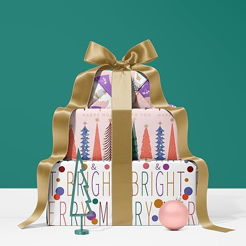 Miniatura 9 de LeZakaa Rollo de papel de regalo dorado, mini rollo, patrones geométricos, floralcorazón para boda, despedida de soltera, cumpleaños, 17 x 120