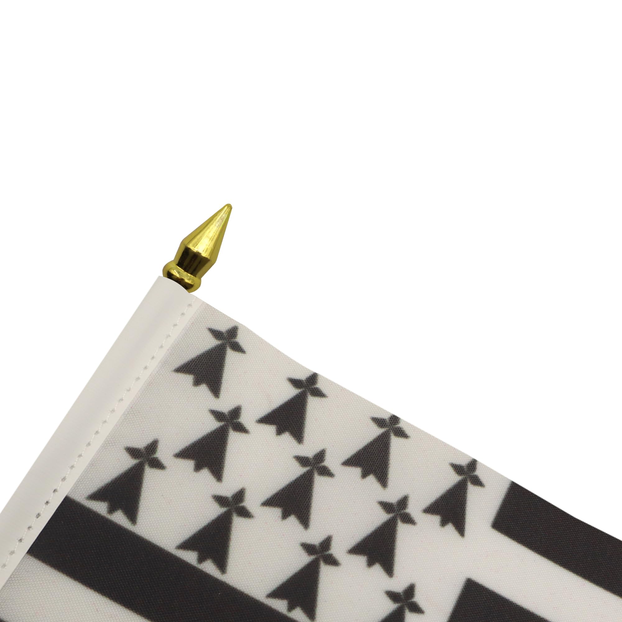 AZ FLAG Mini Drapeau Bretagne De Table 15x10 cm Drapeau Breton Bureau 100% Polyester Hampe Pointe Dorée 25cm