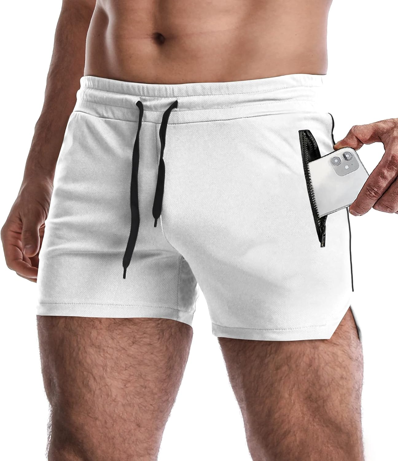 EVERWORTH Men's 3" Inseam Workout Shorts Quick Dry Gym Short Shorts Lightweight Shorts for Men with Liner and Zipper Pockets