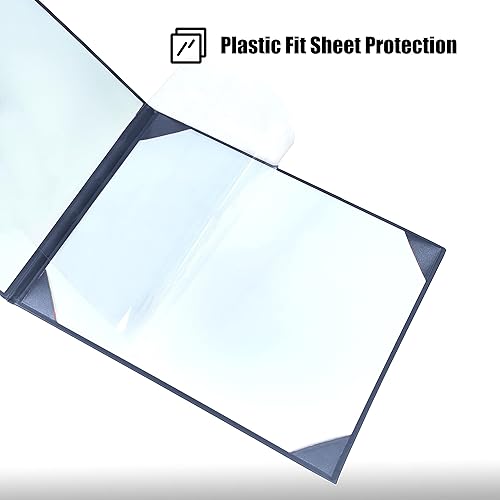 Miniatura 5 de Cubierta de diploma de 8.5 x 11 pulgadas para diploma, cubierta de certificado de graduación, cuero liso, azul marino