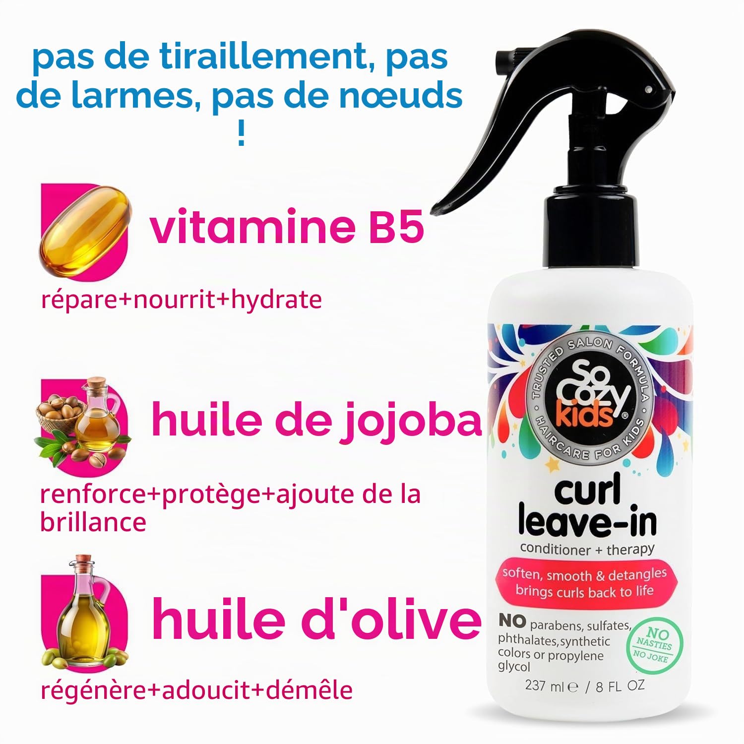 SoCozy Boing Curl Leave In Après-shampoing en spray pour enfants 200 ml