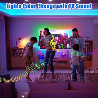 Smart TV LED Backlight with Camera for 55-65 inch Screens, 4.2m LED Strip Lights Sync to Screen& Music for TV Work with Color Changing Lights [Energy Class A] [Energy Class G]