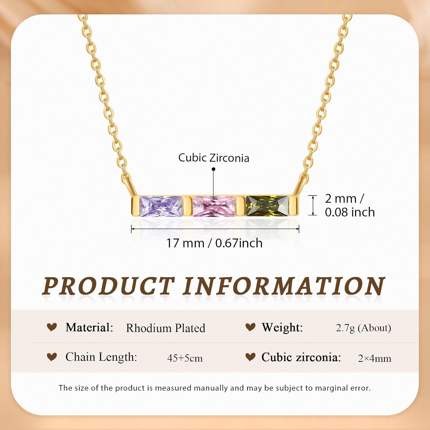 Personalized Birthstone Necklace for Women, Custom Family Necklace with Birthstones, Mother’s Day Gifts for Mom, Wife, Grandma, Birthday Jewelry Gift - Image 6