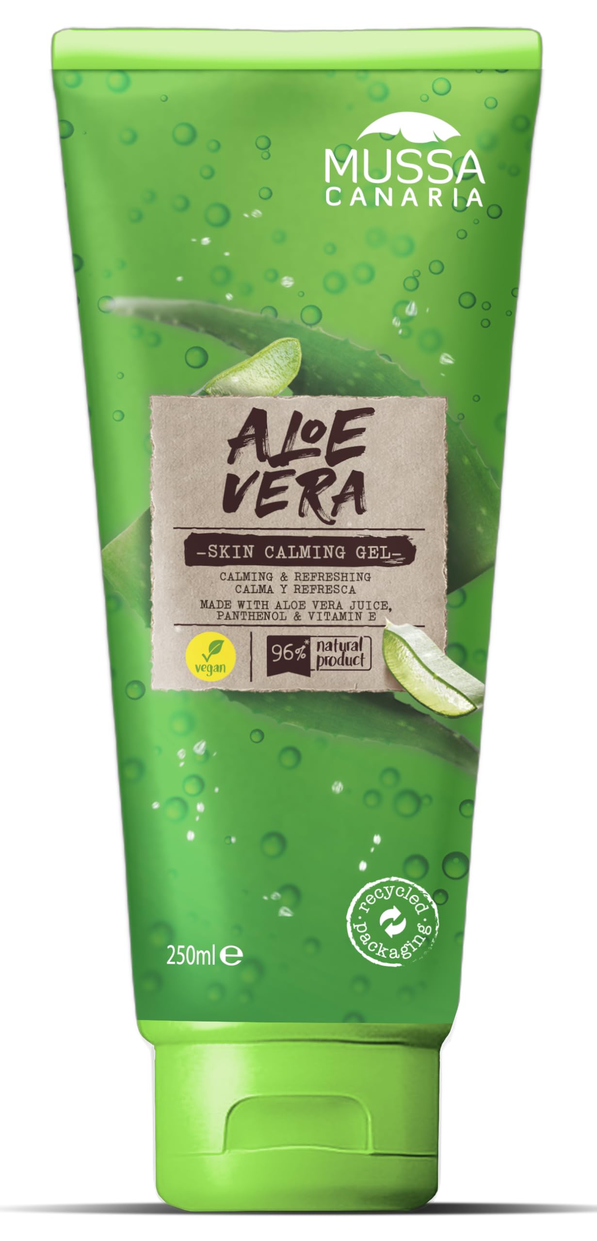 Mussa Canaria Bio Natrliches Natrliches Aloe Vera Gel.  Hautfeuchtigkeitscreme Beruhigung - Hydrate Trockene, geschdigte Haut,  heilt Sonnenbrand, nach dem Wachsen, Rasur 250 ml : Amazon.de: Kosmetik