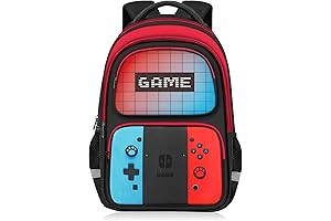 Boys Backpack Kids Bookbags for School Gamer Pattern Elementary Backpack Set with...