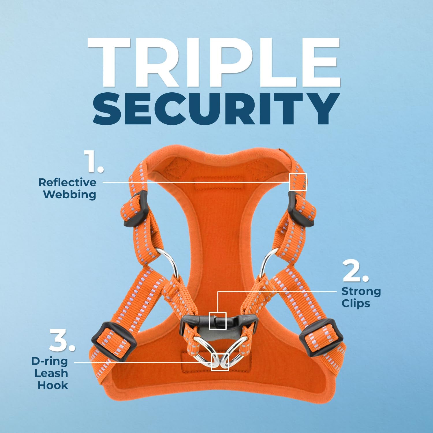 Best Pet Supplies Voyager Adjustable Step-in Flex Breathable Mesh Dog Harness for Small Medium Large Dogs Leash Set (Orange), XL