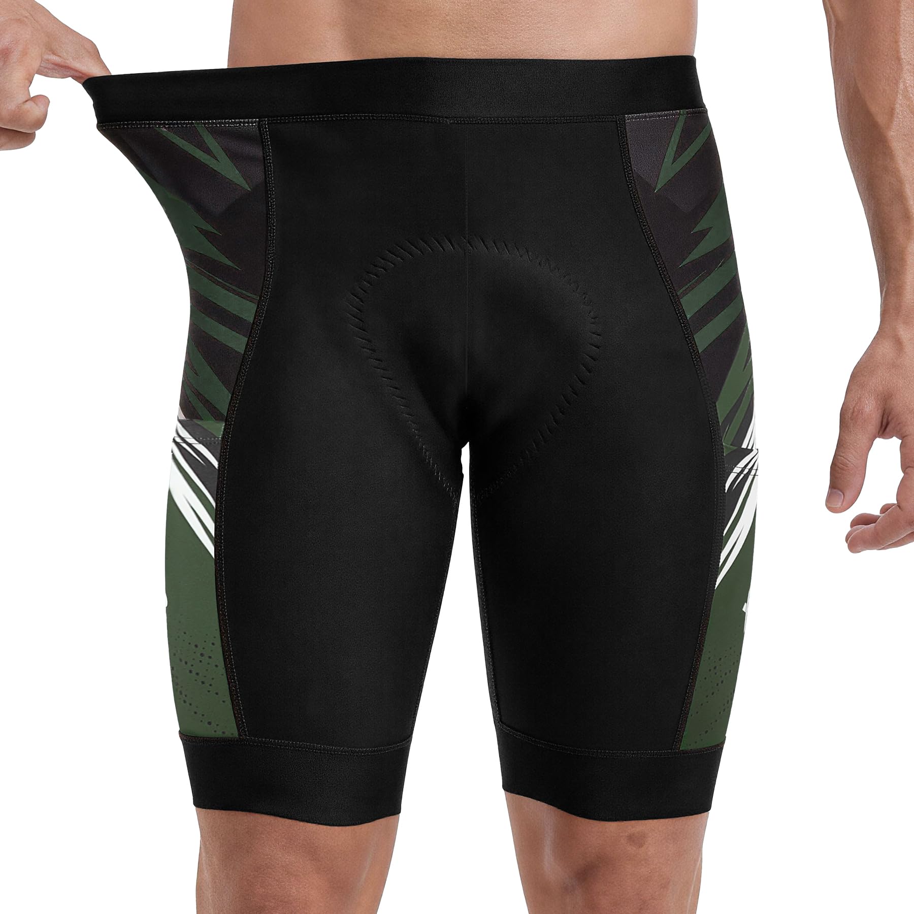 X-TIGER Radlerhose Herren 5D Gepolstert Radhose Kurz Fahrradhose Rennrad Hose 3 Taschen rutschfeste Hosenbeine Elastische