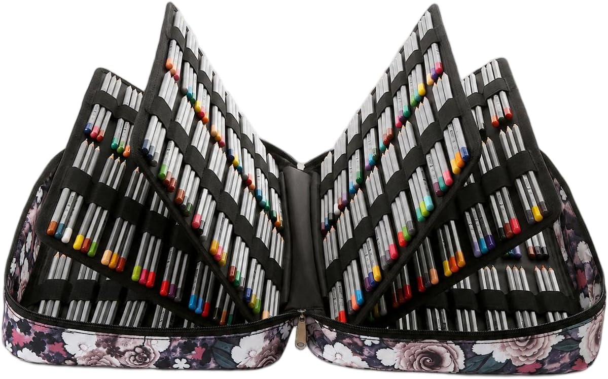 480 Slots Colored Pencil Case Organizer with Shoulder Strap image 2