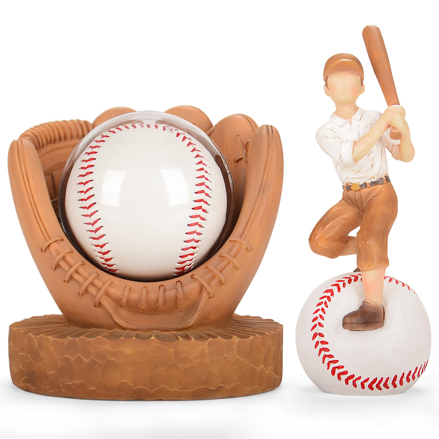 Baseball Display Case Baseball Holder: Baseball Stand Holders Balls Display Set Baseball Gifts for Boys, Sons, Men,Team Player Resin Baseball