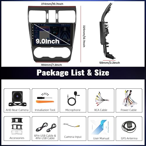 Miniatura 5 de SIXWIN 4G+64G Android 13 Car Stereo para Subaru Forester 2016 2017 2018 9 pulgadas pantalla táctil con CarPlay Android Auto Mirror Link UI Bluetooth