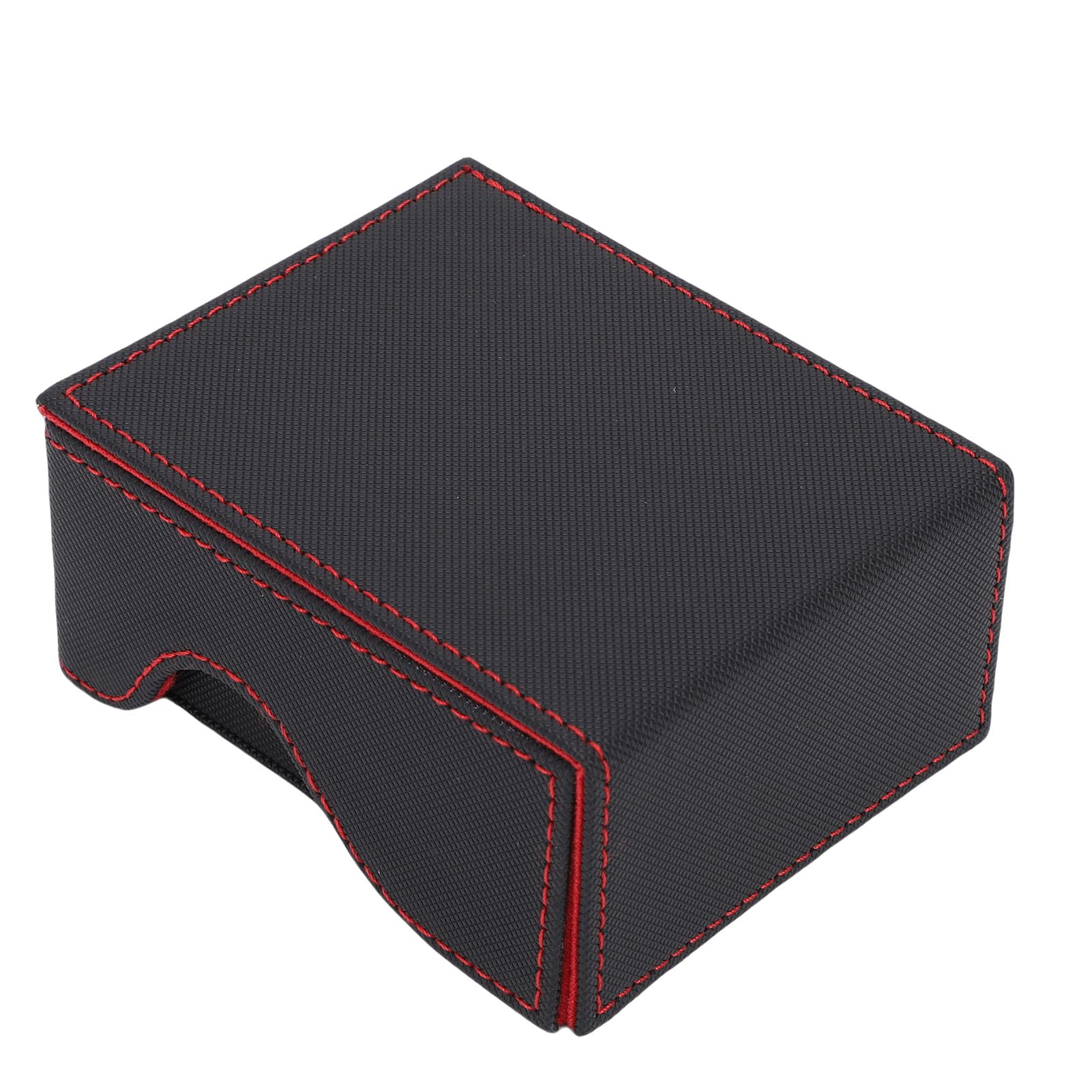 Greensen Torre de Dados de Cuero PU, Diseño Plegable Magnético con Forro de Terciopelo y Textura Antideslizante, para Juegos de Mesa de Dungeons and Dragons RPG (Negro Rojo)