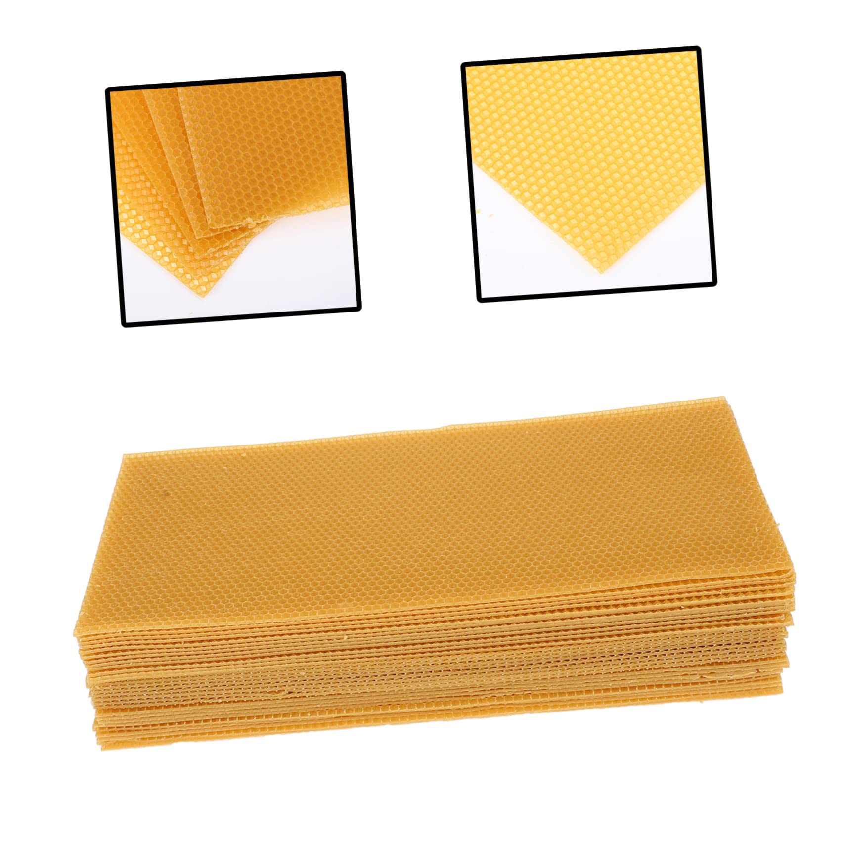 Láminas Base para Colmenas de Abeja 30 Piezas, Cera de Abeja | Amarillo, Forma Simple, Resistencia al Desgaste, para Construcción del Panal y Base de Colmena
